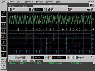 Figure 7. Digital signals can be grouped together by bus and viewed as hex value at every transition.